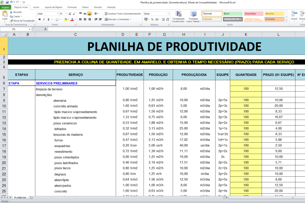 Planilha De Roda Da Vida Em Excel Sua Produtividade 9323