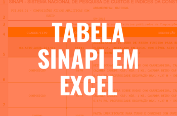 Tabela SINAPI Excel